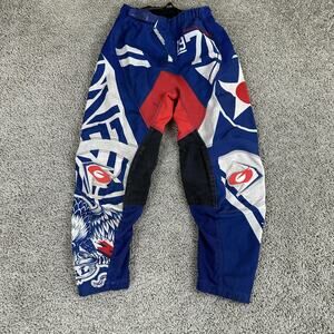 O'Neal MX Pants Youth 24 Blue Red White Motocross Racing Off-Road Padded Knees